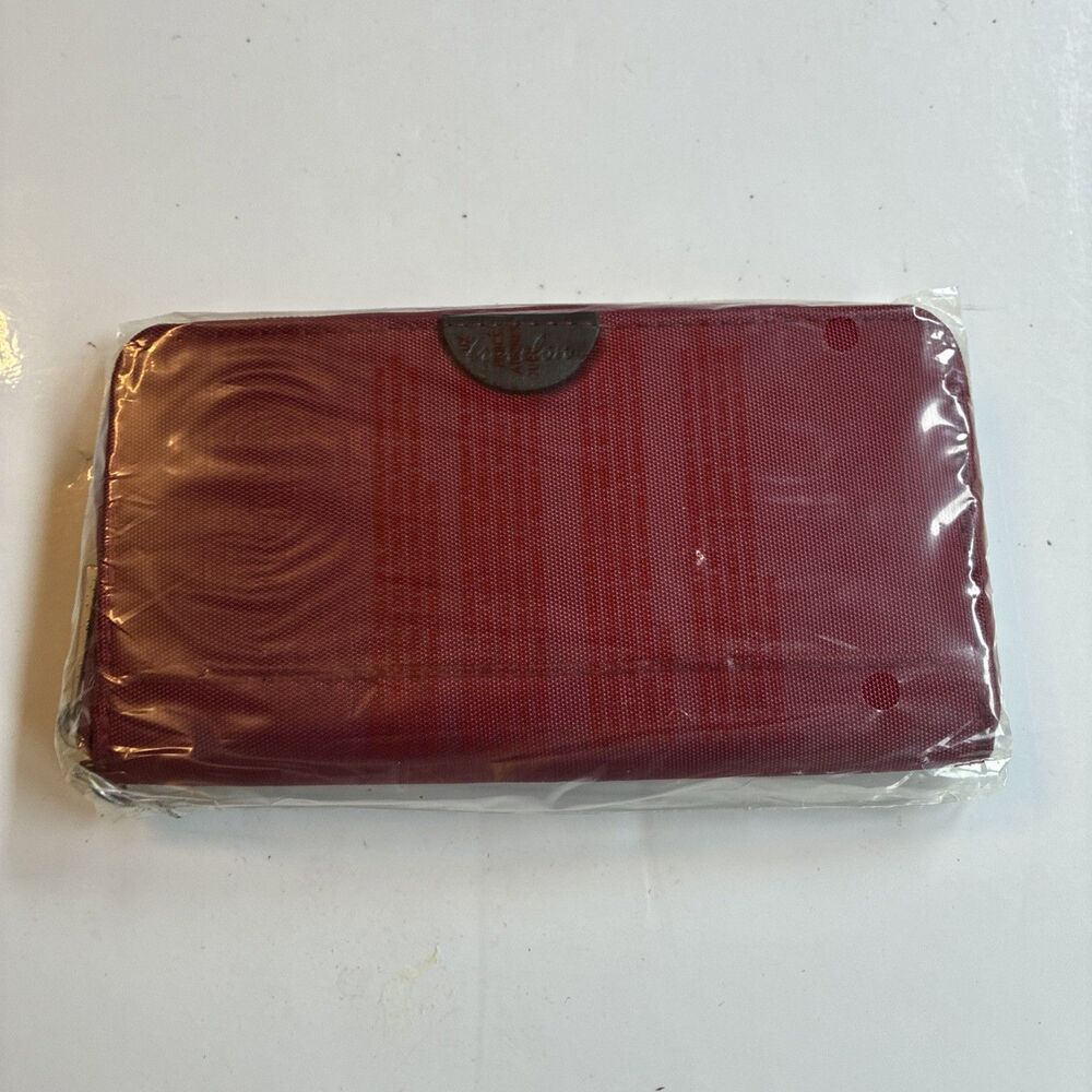 Travelon Wallet RFID Blocking Anti Theft Safe ID Deep Red /Beige Brand New